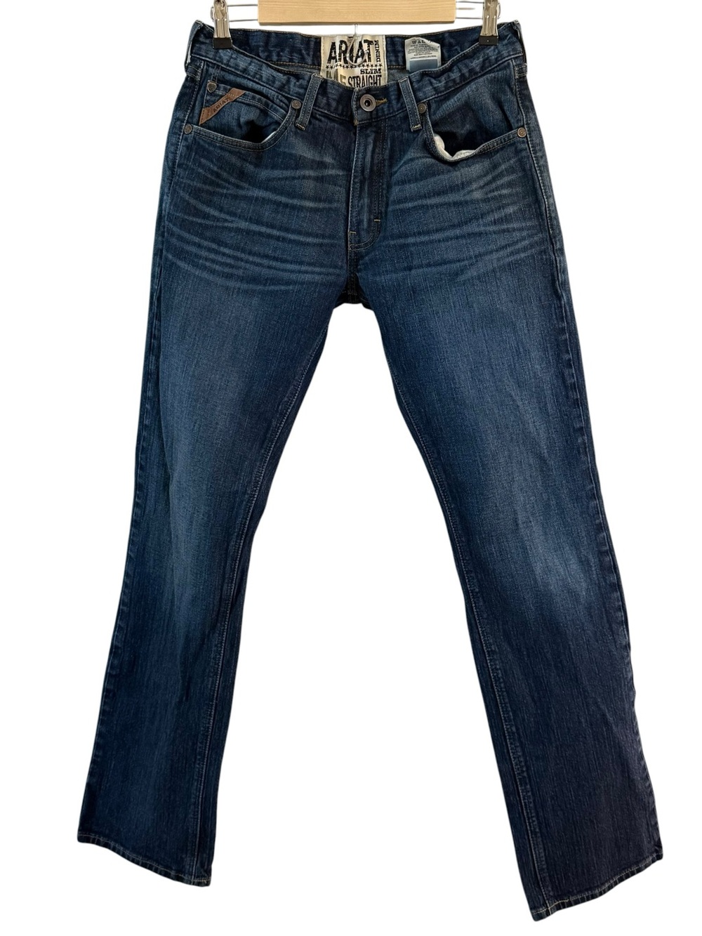 Ariat M5 Slim Straight Jeans Mens 32X36 Blue Denim Pants Workwear Western